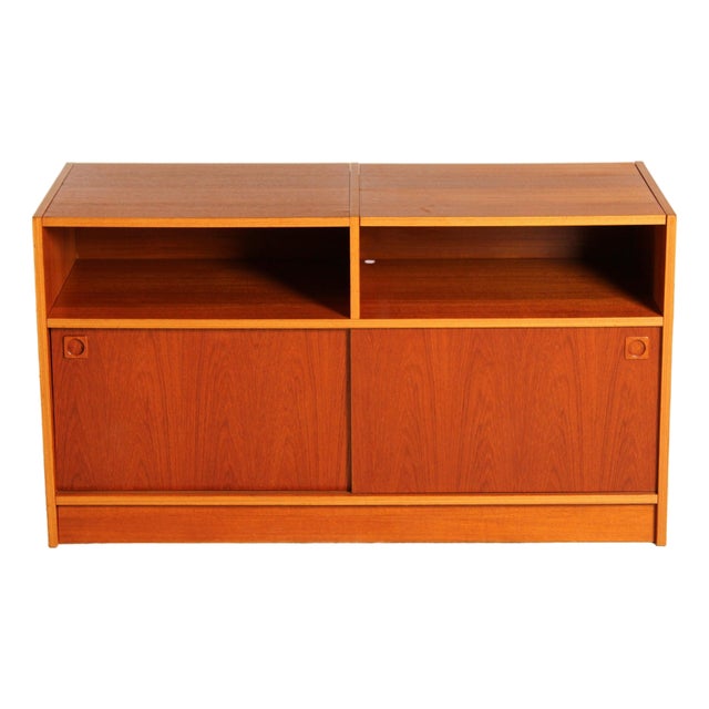 Mid-Century Modern Danish Vinyl Record Player Sideboard, 1970s For Sale