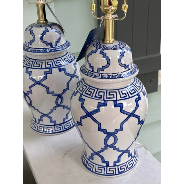 Ralph Lauren Home Blue and White Ginger Jar Table Lamps - A Pair For Sale - Image 4 of 9