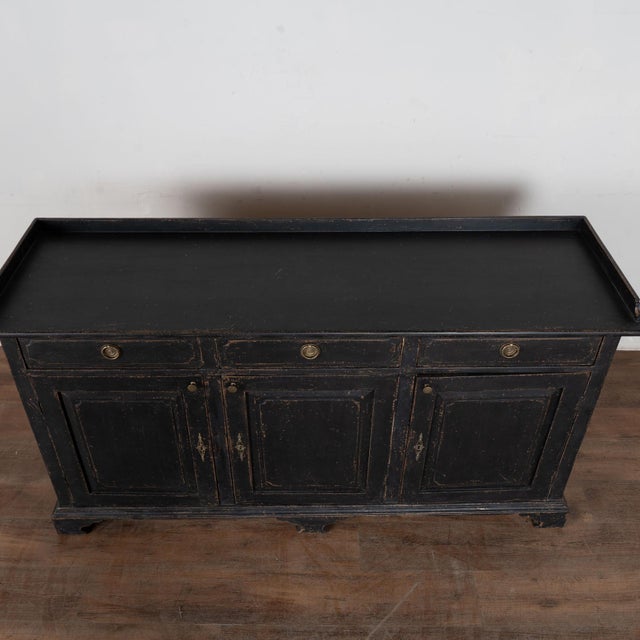 19th Century Swedish Black Painted Pine Sideboard Buffet For Sale - Image 4 of 14