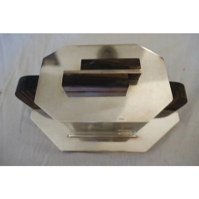 Art Deco Glass and Chrome Metal Biscuit Jar, 1930s For Sale - Image 4 of 5