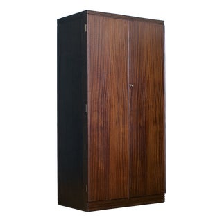 Vintage Art Deco Burr Dark Walnut Compactum Wardrobe, 1950s For Sale