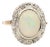 13k White and Yellow Gold Vintage Natural Diamond and Natural Opal Ring For Sale