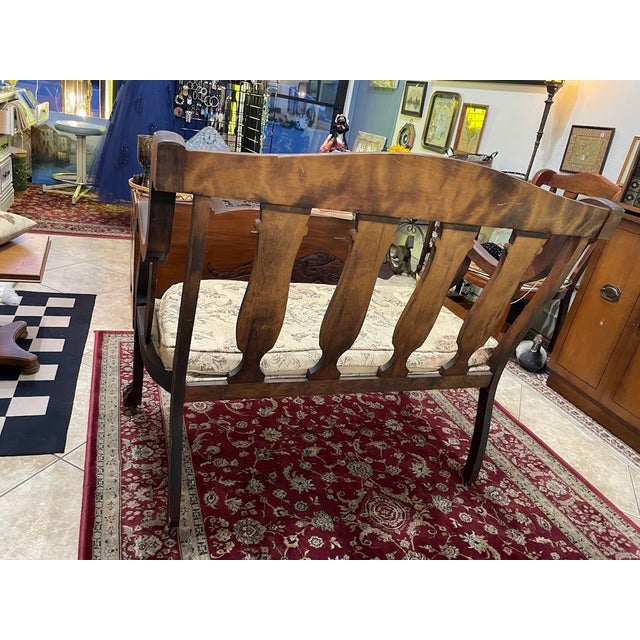 1920s Antique Swedish Wooden Bench With Claw Feet For Sale - Image 4 of 6