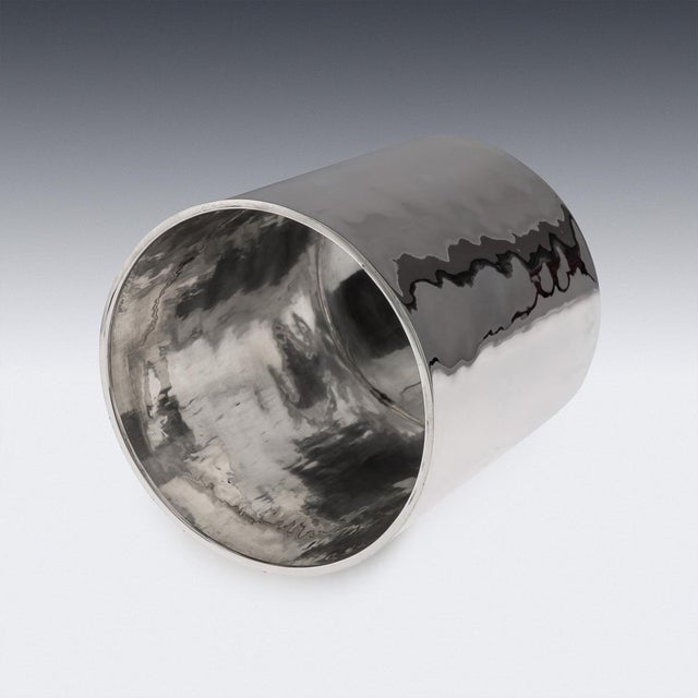 Metal Vintage Italian Silver Ice Bucket and Beakers, Florence, Italy, 1970s, Set of 7 For Sale - Image 7 of 12