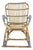 Matthew Izzo Home Cannes Tan, Blue, and White Rattan Rocking Chair For Sale