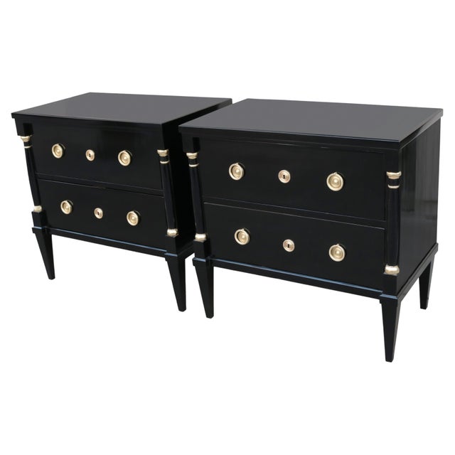 Fine Pair of Ebonized Bedside Chest of Drawers, 19th/20th Century For Sale In New York - Image 6 of 18