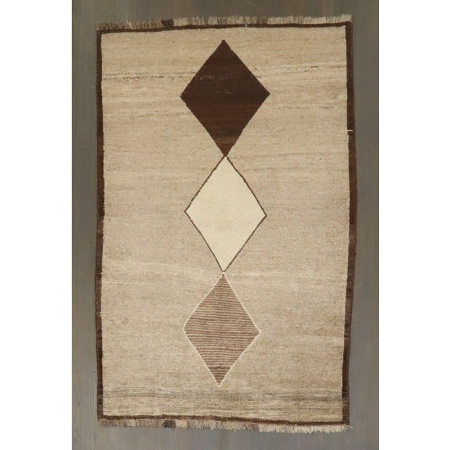 Late 20th Century Late 20th Century Zabihi Collection Geometric Persian Gabbeh Rug - 4'3" x 6'5" For Sale - Image 5 of 9