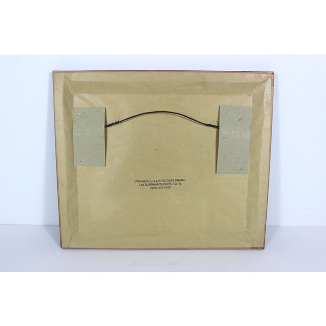 Red Vintage European City Scene Oil Painting, Small Original Framed Art For Sale - Image 8 of 9