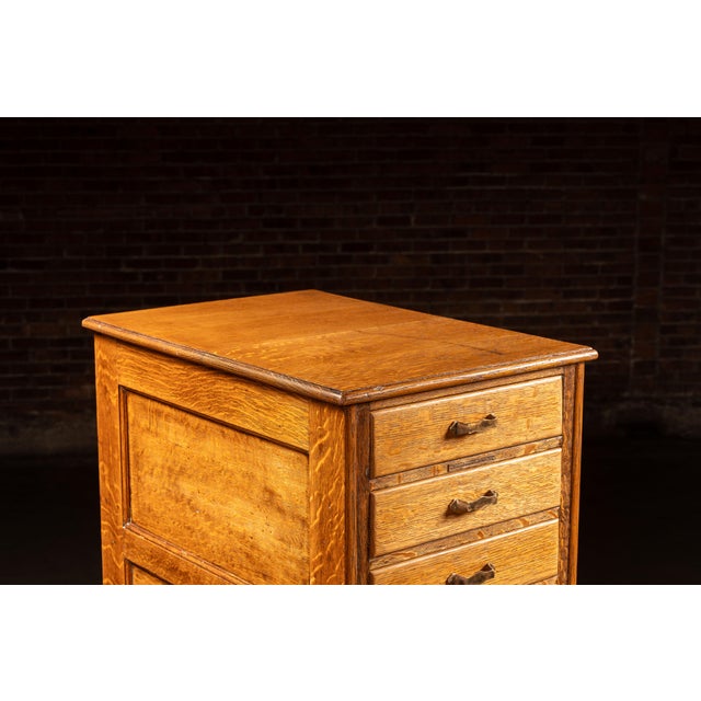 Auburn Antique Oak Vertical File Cabinet With Document Drawers by Library Bureau For Sale - Image 8 of 16