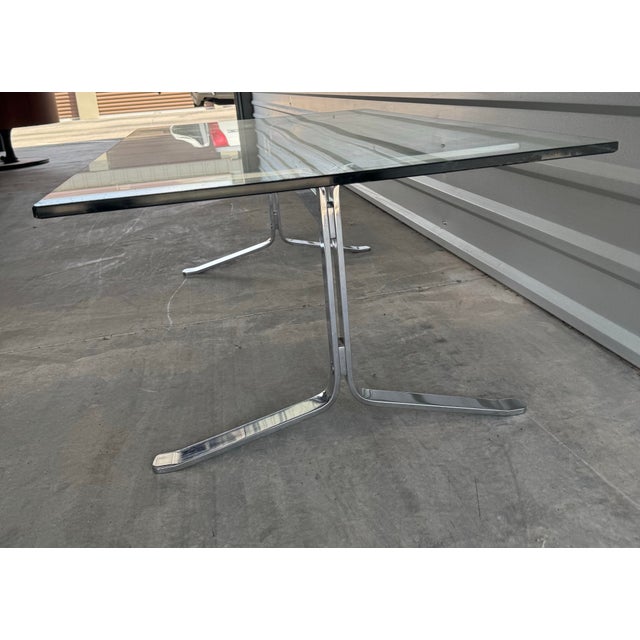 Mid-Century Modern Italian Chrome Coffee Table Joker Attributed to Olivier Mourgue for Airborne 60s For Sale - Image 3 of 10