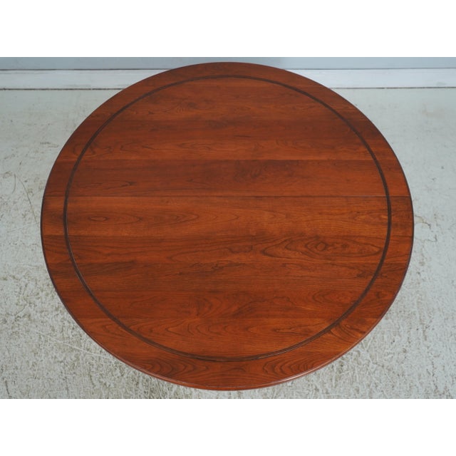 Traditional Stickley Round Empire Style Cherry Dining Room Table For Sale - Image 3 of 18