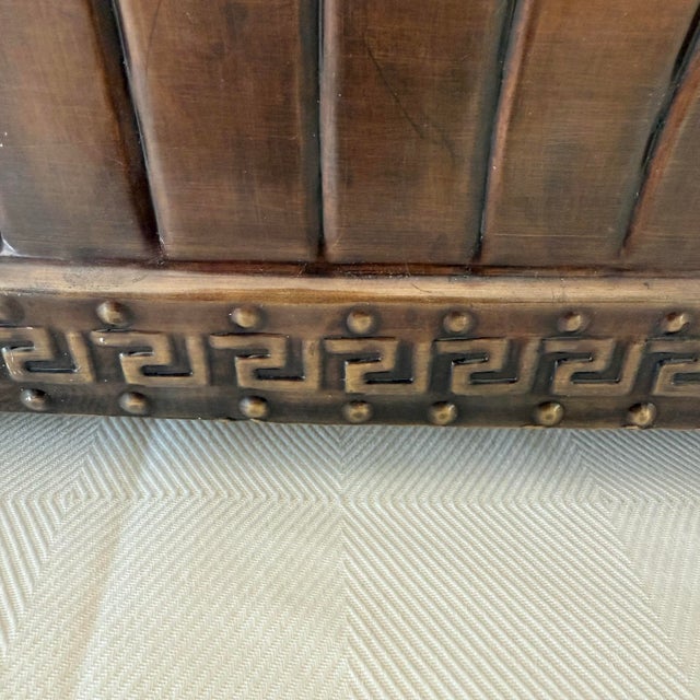 Late 20th Century Brass Footed Trough Planter With Greek Key Detail For Sale - Image 5 of 8