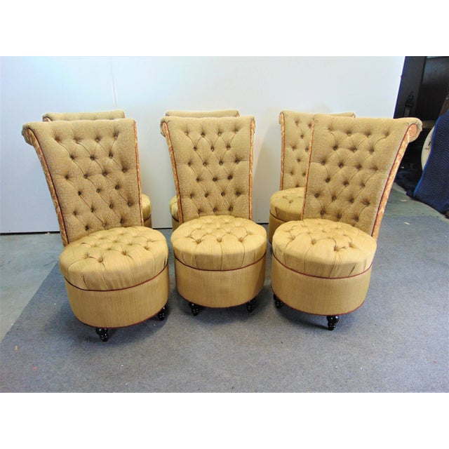 Set of 6 Custom Made dining chairs . The client I acquired these chairs from had them custom made and design for her...