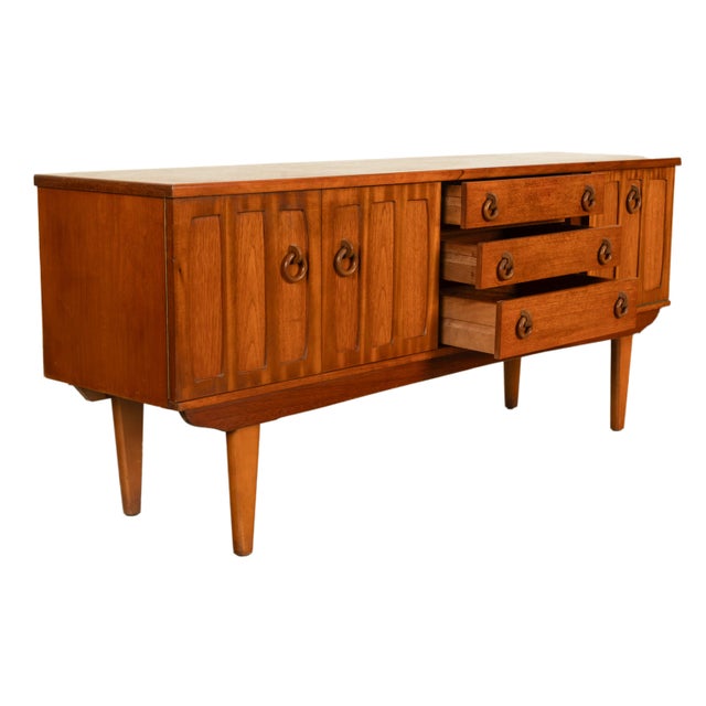 1960s 1960s Mid Century Modern Danish Style Teak Credenza Sideboard Buffet Bar Cabinet 1960s For Sale - Image 5 of 17