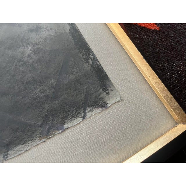 Red Large Vintage Abstract Organic Mid Century Work For Sale - Image 8 of 13