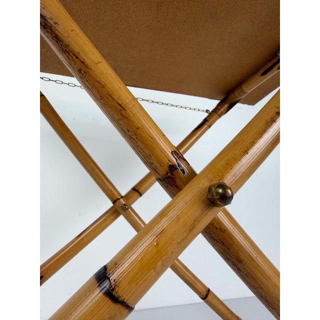 Italian Mid-Century Cane, Bamboo and Woven Rattan Tray Table with Glass Top, 1970s For Sale - Image 12 of 18