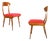 Mid-Century Modern Wood and Red Fabric Side Chairs from Fratelli Barni Mobili Darte, 1950s, Set of 2 For Sale