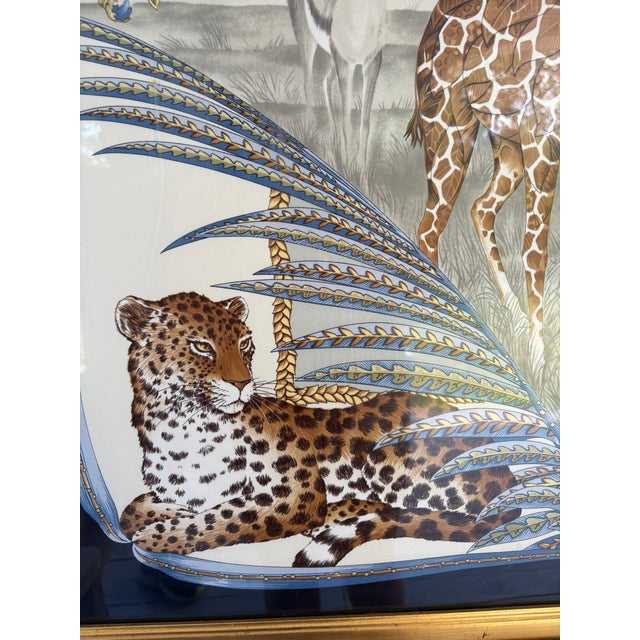 Safari Framed Salvatore Ferragamo Vintage Safari Silk Scarf, Circa 1990s For Sale - Image 3 of 7