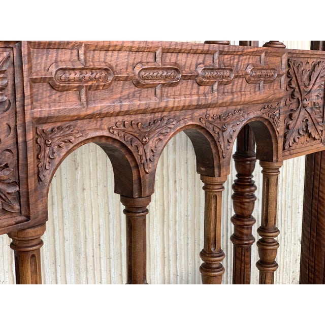 18th Spanish Bargueno of Columns With Foot Bridge, Cabinet on Stand For Sale - Image 11 of 13