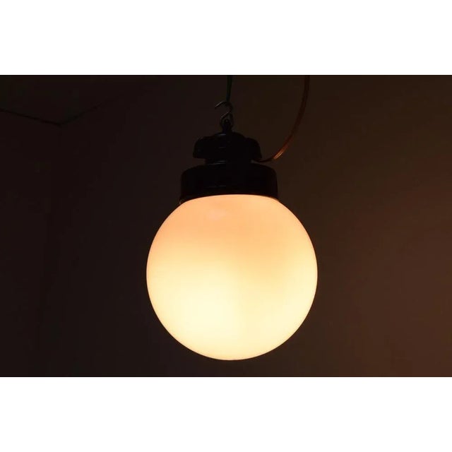 Glass Industrial Glass Pendant, 1950s For Sale - Image 7 of 10