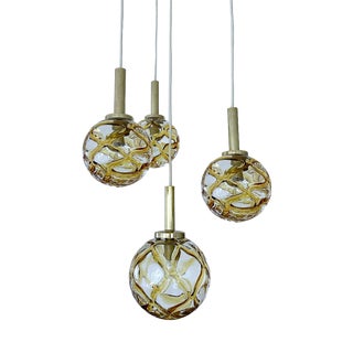 Vintage Glass Pendant Light from Doria Leuchten, 1970s For Sale