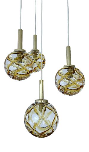 Vintage Glass Pendant Light from Doria Leuchten, 1970s