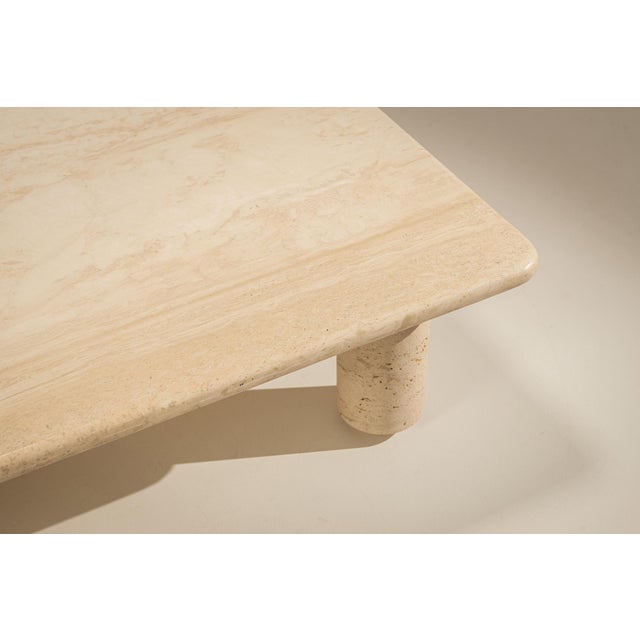 Square Travertine Coffee Table, Italy, 1970s For Sale - Image 9 of 13