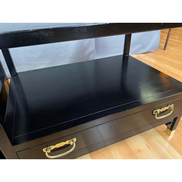 Michael Taylor for Baker Furniture Black Lacquered Side Tables, 1950s a Pair Chairish