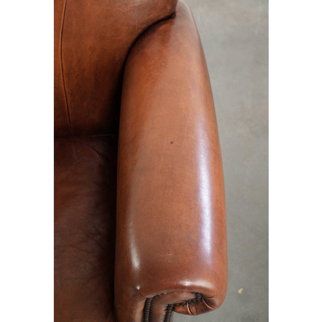 Vintage Sheepskin Armchairs with Decorative Nails, Set of 2 For Sale - Image 9 of 16