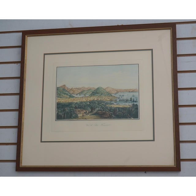 Printmaking Materials Set of 7 Vintage Framed Colored Engravings Etchings Military Ships For Sale - Image 7 of 15