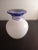 Antique White 1980s Blown Spatter Bud Vase With Spiral Cobalt Blue Rigaree For Sale - Image 8 of 9