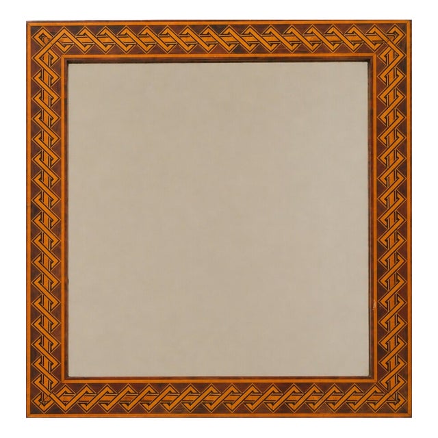 Rectangular Brown Marquetry Mirror by Pio Zanotti, Italy, 20th Century For Sale
