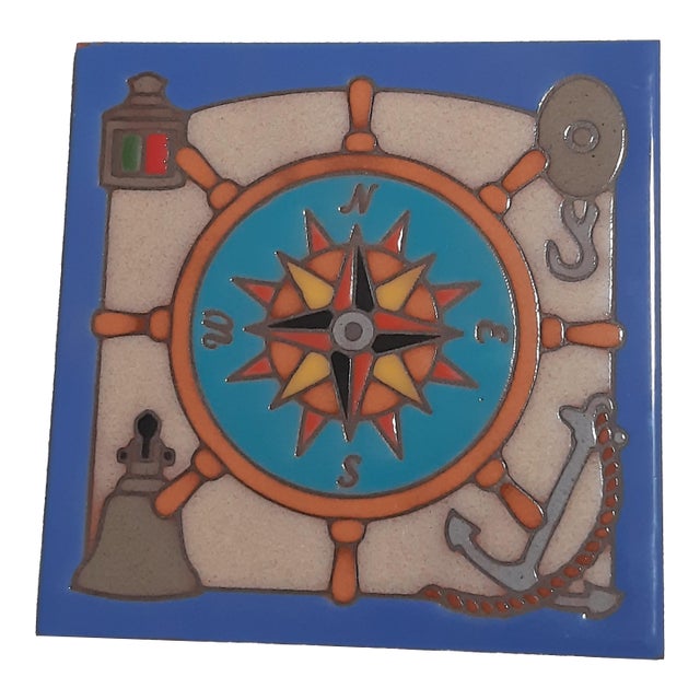 Compass Tile Trivet Nautical Boat Ship Design For Sale