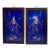 Chinese Framed Porcelain Buddhist Temple Plaques Standing Kuan Yin Diptych For Sale