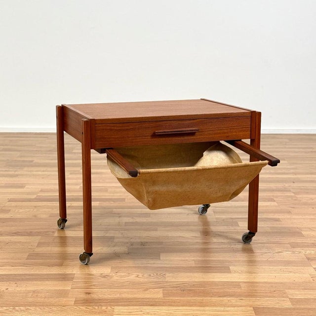 Side or Sewing Table in Teak, Denmark, 1950s-1960s For Sale - Image 3 of 10