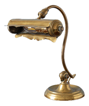 French Brass Bankers Desk Lamp, 1920s