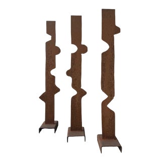 Dutch Artist, Abstract Sculptures, 1970s, Steel, Set of 3 For Sale