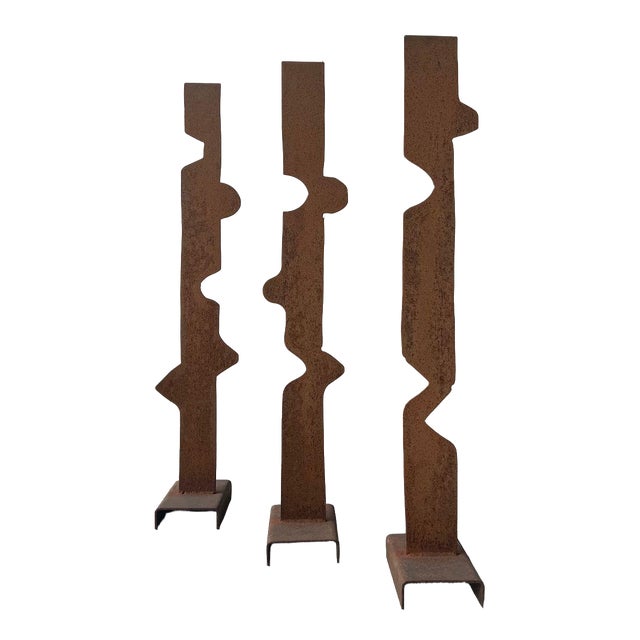 Dutch Artist, Abstract Sculptures, 1970s, Steel, Set of 3 For Sale