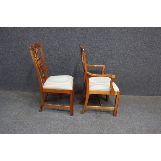 Set of 10 Harden Chippendale Style Cherry Dining Chairs For Sale - Image 12 of 14