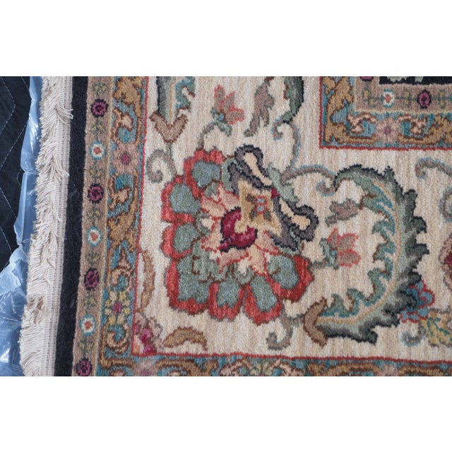 Karastan Ashara 100% Wool Agra Black Acanthus Palmette 549 Area Rug Carpet 9x10 For Sale - Image 6 of 12