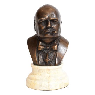 Bronze Winston Churchill Bust For Sale