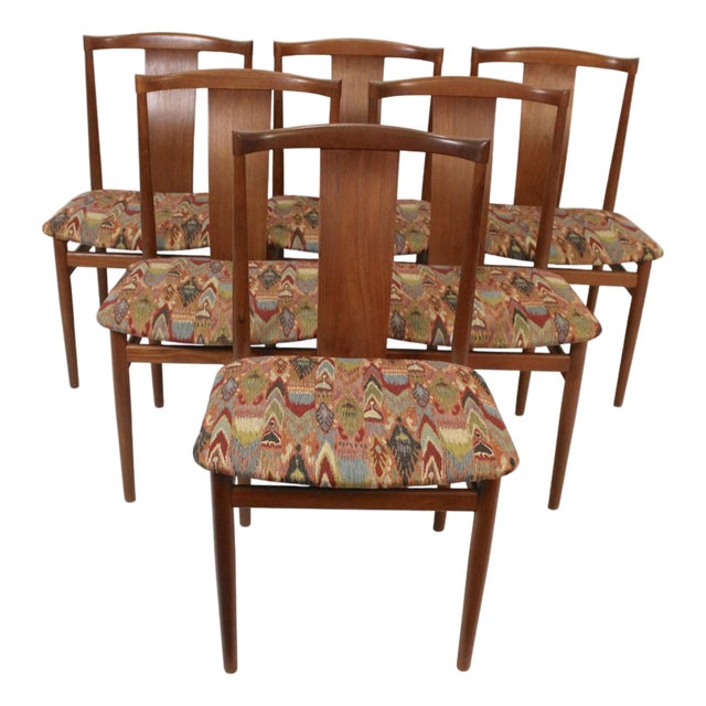 Mid 20th Century Set of 6 Mid-Century Danish Chairs Attributed to Henning Sorensen For Sale