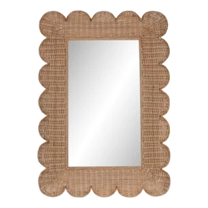 Brooke Scalloped Rattan Wall Mirror
