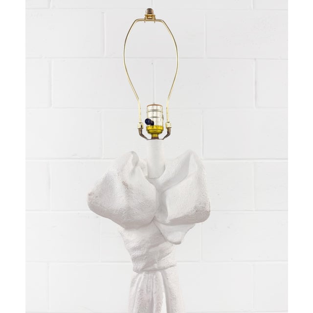 Vintage John Dickinson Style Draped Plaster Floor Lamp For Sale In Tampa - Image 6 of 9