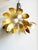 Metal Vintage Floral Top Light Pendant Lamp in Brass and Chrome Steel, 1970s For Sale - Image 7 of 10