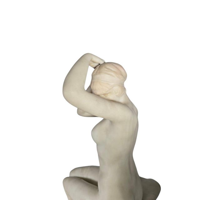 Italian School Artist, Nude Sculpture, Carved White Marble, 20th Century For Sale - Image 12 of 17