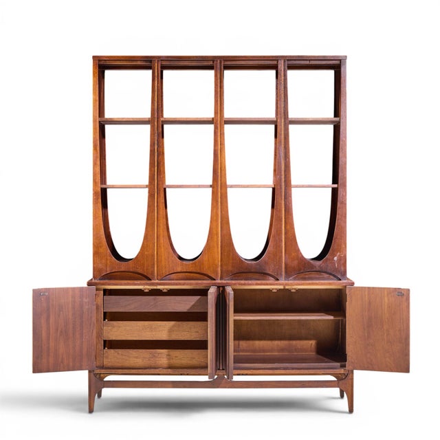 Broyhill Brasilia Mid Century Walnut Room Divider For Sale - Image 9 of 10