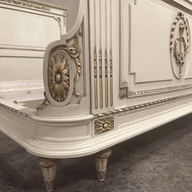 Antique Italian Neoclassical Painted Queen Bed For Sale - Image 13 of 18