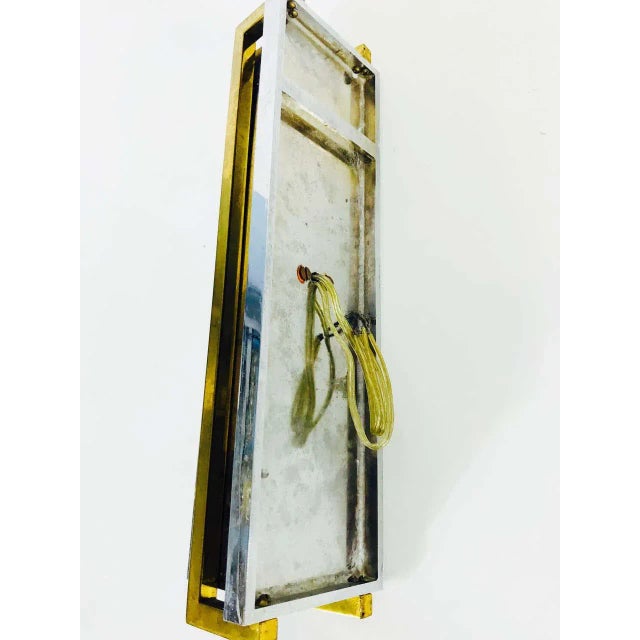 Metal Pair of French Brass and Aluminium Art Deco Sconces, France, 1940s For Sale - Image 7 of 13