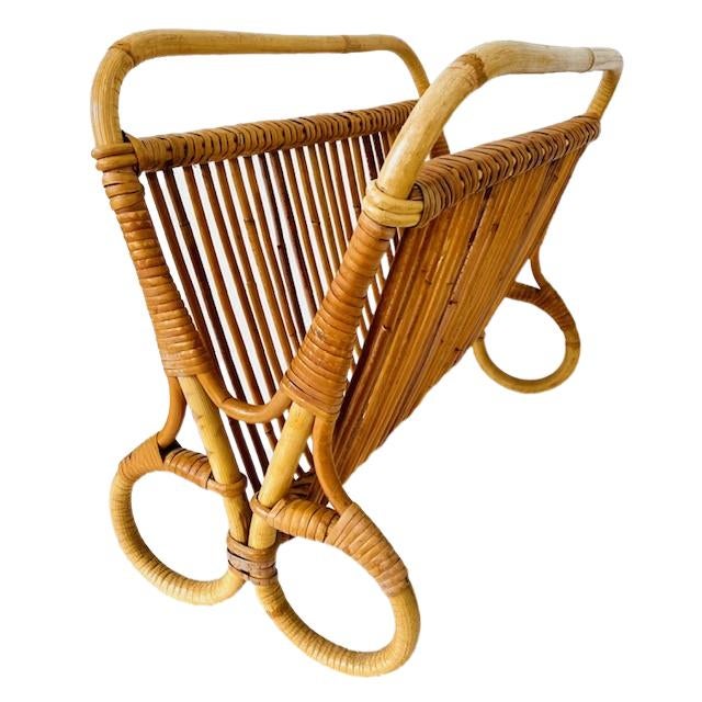 Vintage Rattan Literature Tray from Rohé Noordwolde, 1950s For Sale - Image 6 of 7
